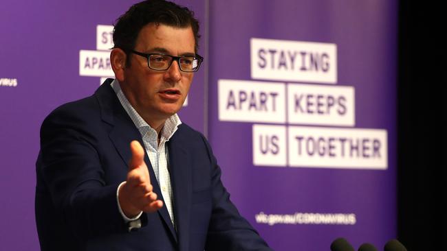 Victorian Premier Daniel Andrews in Melbourne on Wednesday. Picture: Getty Images