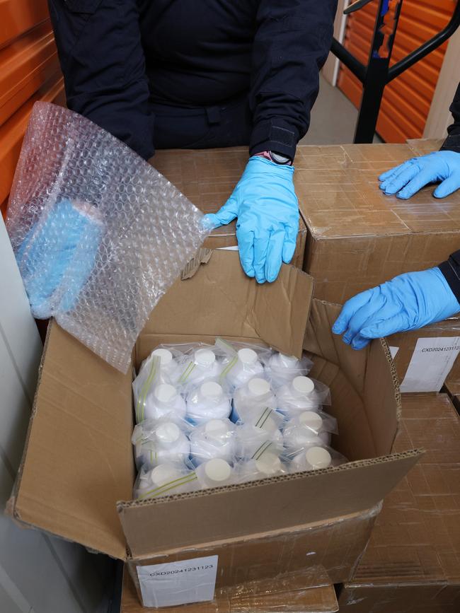 Police seized 6.6 tonnes of date rape drug butanediol in Homebush.