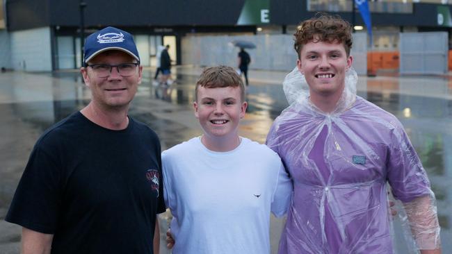 The Dietrich family heads into Queensland Country Bank Stadium for the NRL All Stars on Friday night. Picture: Blair Jackson