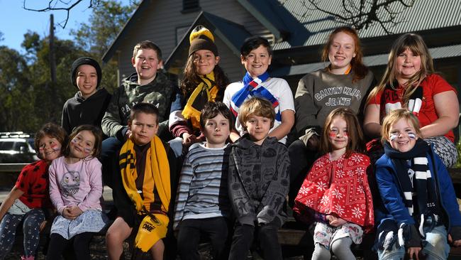 Thirteen of Christmas Hills Primary School’s 19 students. Picture: James Ross