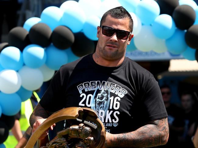 Andrew Fifita at Cronulla’s grand final fan day. Picture: Gregg Porteous