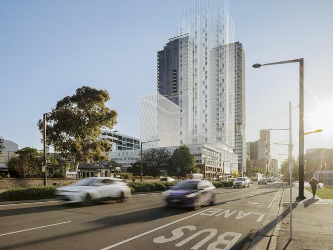 An artist impression of a tower that could be built on North Tce under a Renewal SA plan for two sites of prime CBD land. Picture: Renewal SA