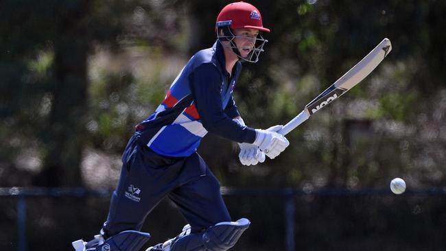 Dylan Brasher on his way to a match-winning 93 not out. Picture:Andy Brownbill