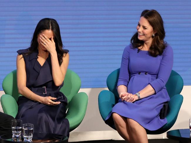 Meghan and Kate make their first working appearance together in London. Picture: Chris Jackson/Getty.