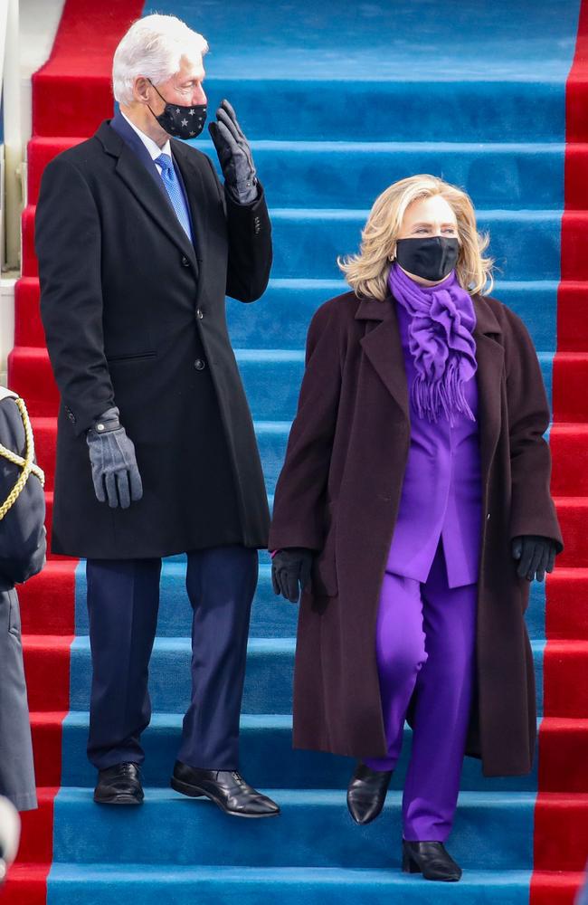 Former US president Bill Clinton arrives with his wife, former Secretary of State Hillary Clinton. Picture: Rob Carr/Getty Images