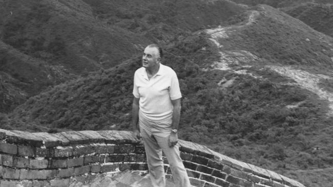 Whitlam at the Great Wall of China in 1973.