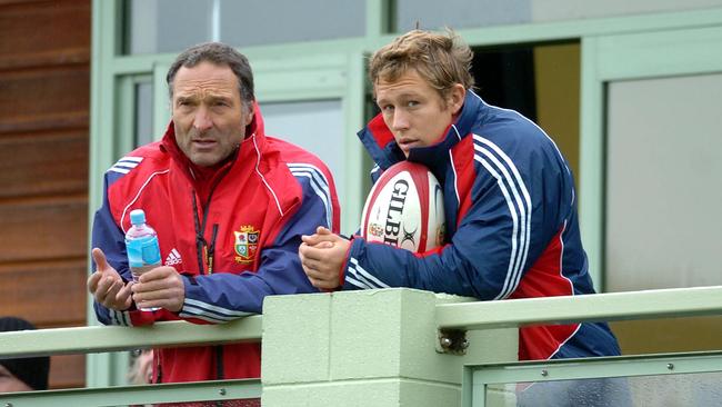 British and Irish Lions kicking coach Dave Alred with Jonny Wilkinson in 2005. Picture: Phil Walter/Getty