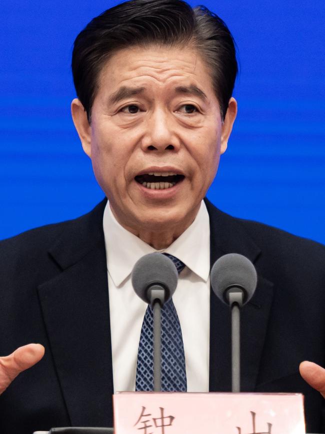 China's Trade Minister Zhong Shan. Picture: AFP