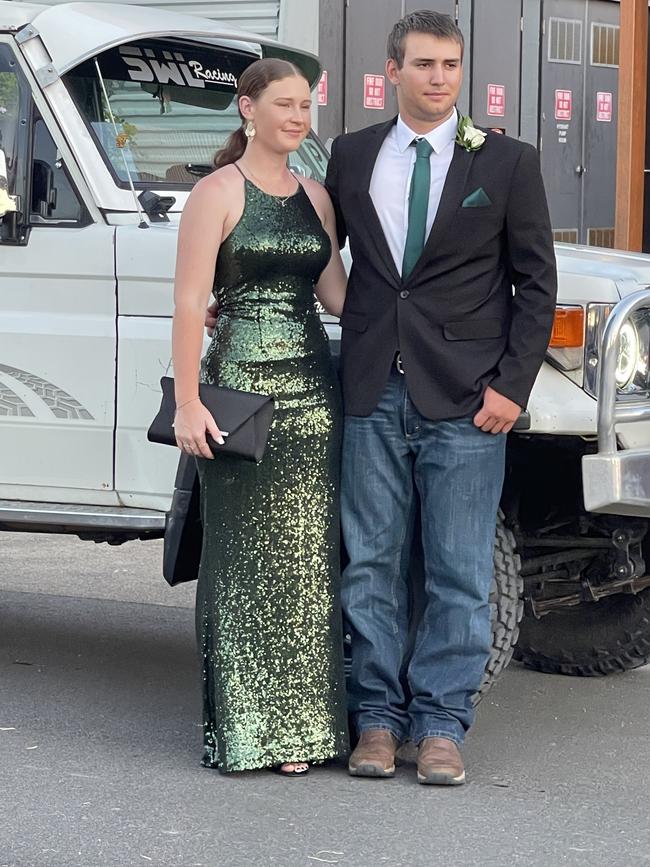 Jonah MacDonald and Bec Robertson arrive at the formal.