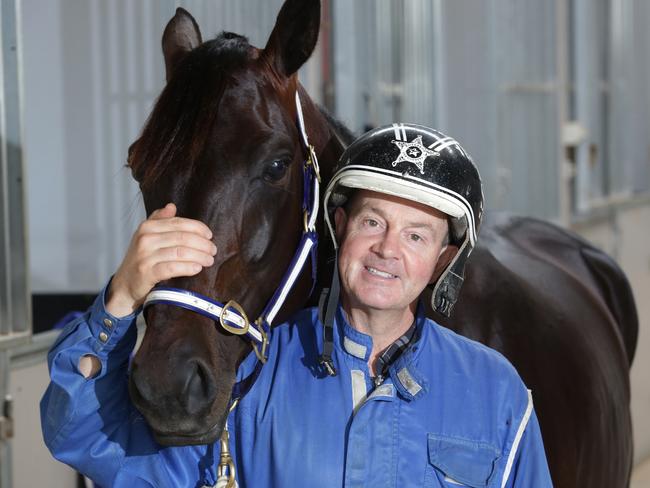 Lazarus with trainer-driver Mark Purdon before heading overseas.