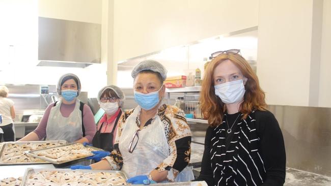 Volunteers preparing food. Picture: supplied