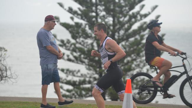 Richie Leech in the sprint event at the 2023 Mooloolaba Triathlon.