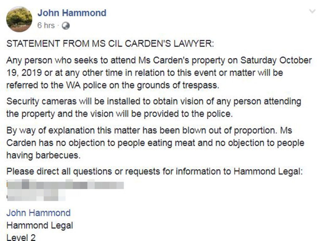 Vegan activist sets fire to ban notice outside Perth venue - Rebel News