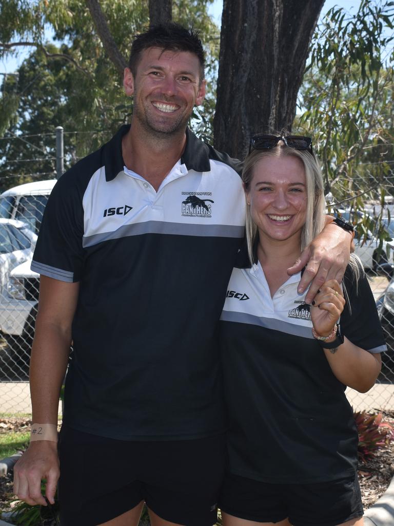 Jesse Johnston and Emily Lynch at the AFL Capricornia senior grand final day at Stenlake Park, Rockhampton, on August 31, 2024.