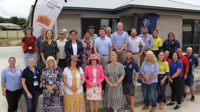 A group of supporters outside the newly opened Haven House in Kingaroy on February 4 2025. Accommodation for at-risk youth.