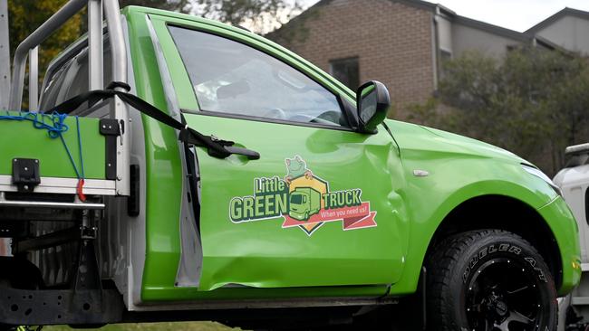 A car at the Berowra Heights property was removed by police on Friday morning. Picture: Jeremy Piper