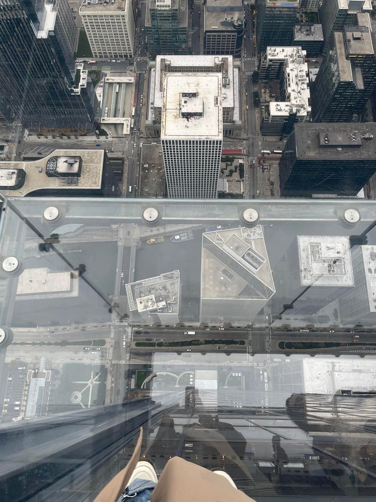 The view from The Ledge at Willis Tower. Picture: Natalie Brown/news.com.au