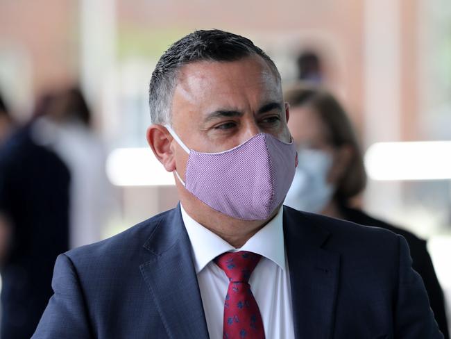 SYDNEY, AUSTRALIA - NewsWire Photos JANUARY 7, 2021:  Acting Premier John Barilaro pictured in a mask at a COVID-19 update press conference in St Leonards.Picture: NCA NewsWire / Damian Shaw