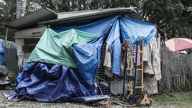 Ramshackle living at the Mudgeeraba Caravan Village. Photos: GARY HOWARD.