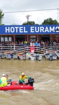 Floods have turned a FNQ pub into a yacht club