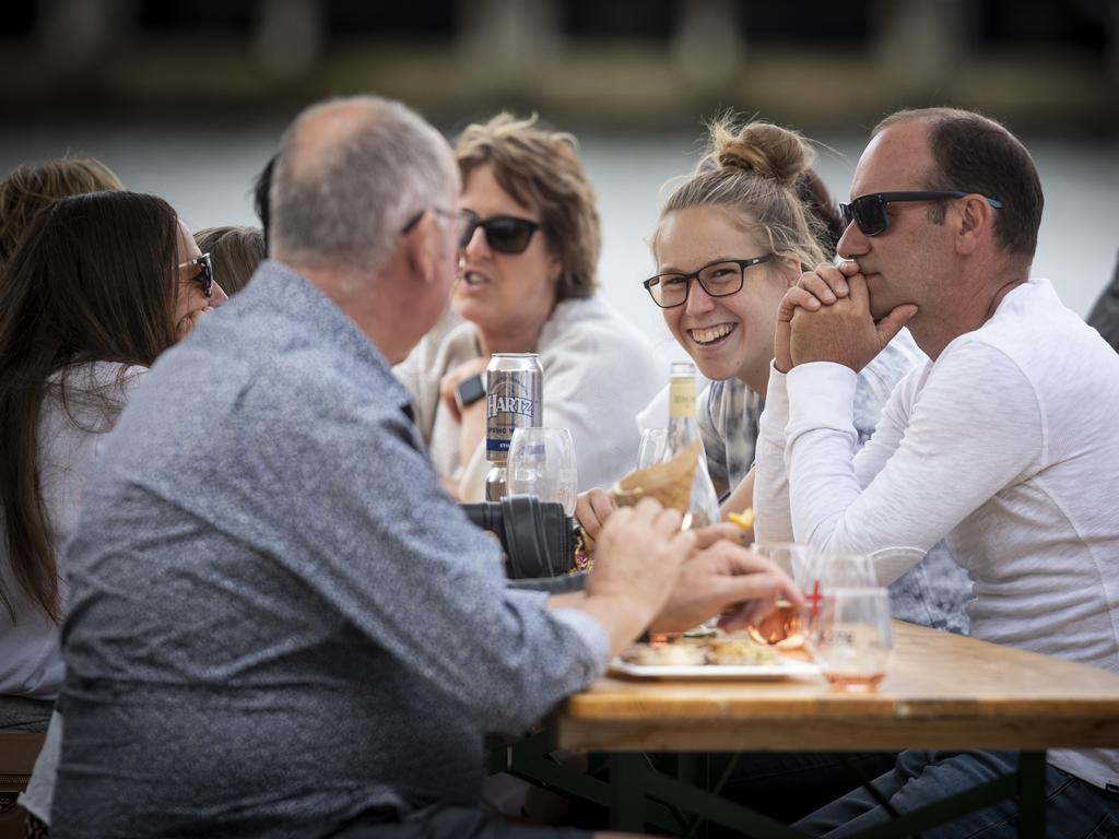 Patrons at day 5 of the Taste of Tasmania. Picture: LUKE BOWDEN