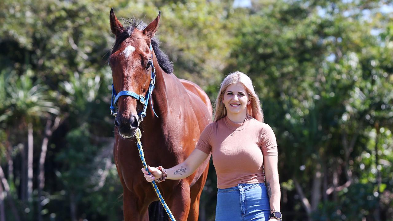 Jockey Krysten Swaffer with Salesman, who will race in the Cairns Cup this weekend, held at the Cairns Jockey Club, Cannon Park. PICTURE: Brendan Radke