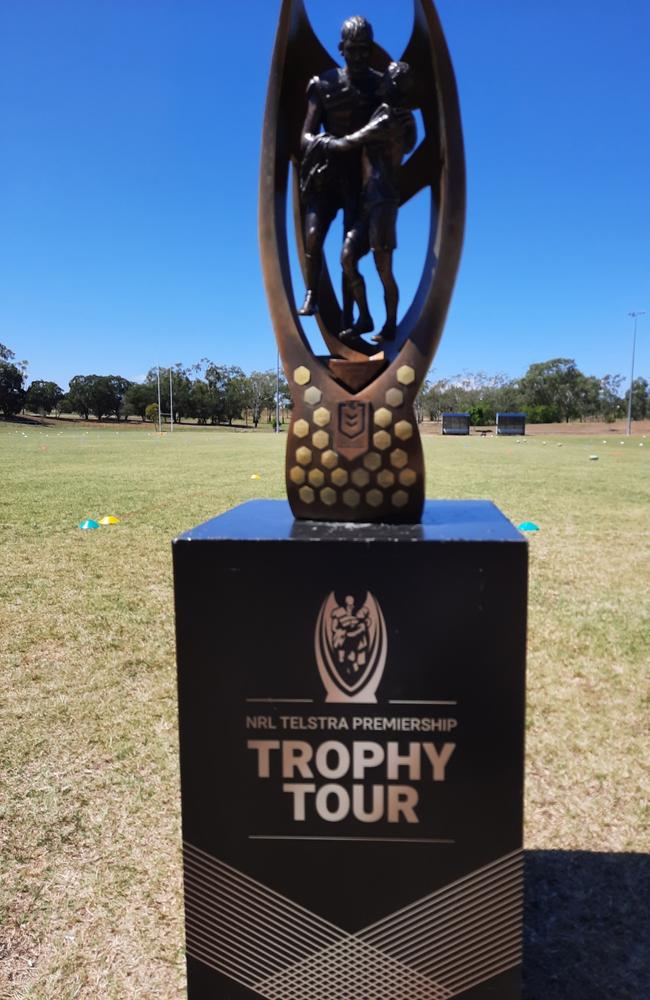 The famous NRL Provan-Summons Trophy, which attracted massive interest at the Redbank Plains fields.