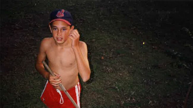 The author at 12 in the Brisbane ‘yard of wonders’, just before bad light halted play.