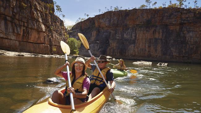 Visitors can enjoy canoeing in Nitmiluk National Park. PICTURE: Tourism NT