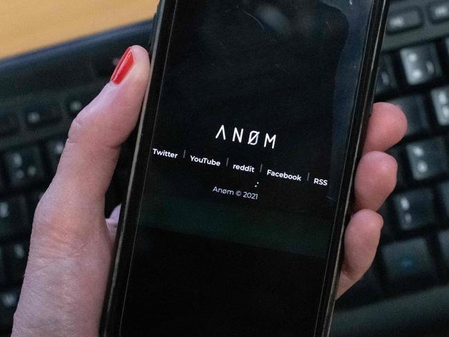 The ANoM app. Picture: Olivier MORIN / AFP