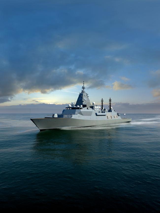 An artist's impression of the BAE Systems SEA 5000 Future Frigate. Picture: BAE Systems