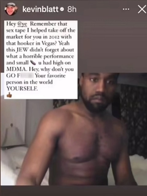 A self-described "Hollywood fixer" has released details of an alleged Kanye West sex tape he claims to have previously blocked from release. Picture: Instagram