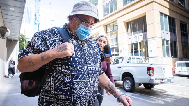 Jeffrey ‘Joffa' Corfe leaves his lawyer’s office after appearing via video link on two counts of sexual penetration of a child under 16. Picture: Mark Stewart