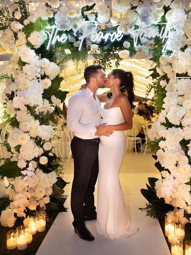 The former couple’s surprise engagement party in 2019. Picture: Kayla Itsines/Instagram