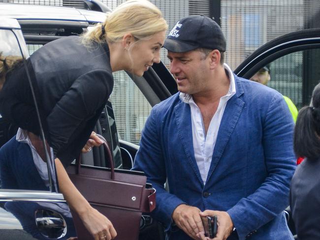 2 December 2018 - Karl Stefanovic and Jasmine Yarbrough arrive at Sydney airport to catch a flight to Mexico for their wedding next week. Media Mode. ©MEDIA-MODE.COM