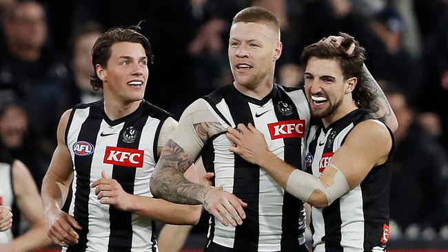 Jordan De Goey was almost the match winner for the Pies. Picture: Getty Images