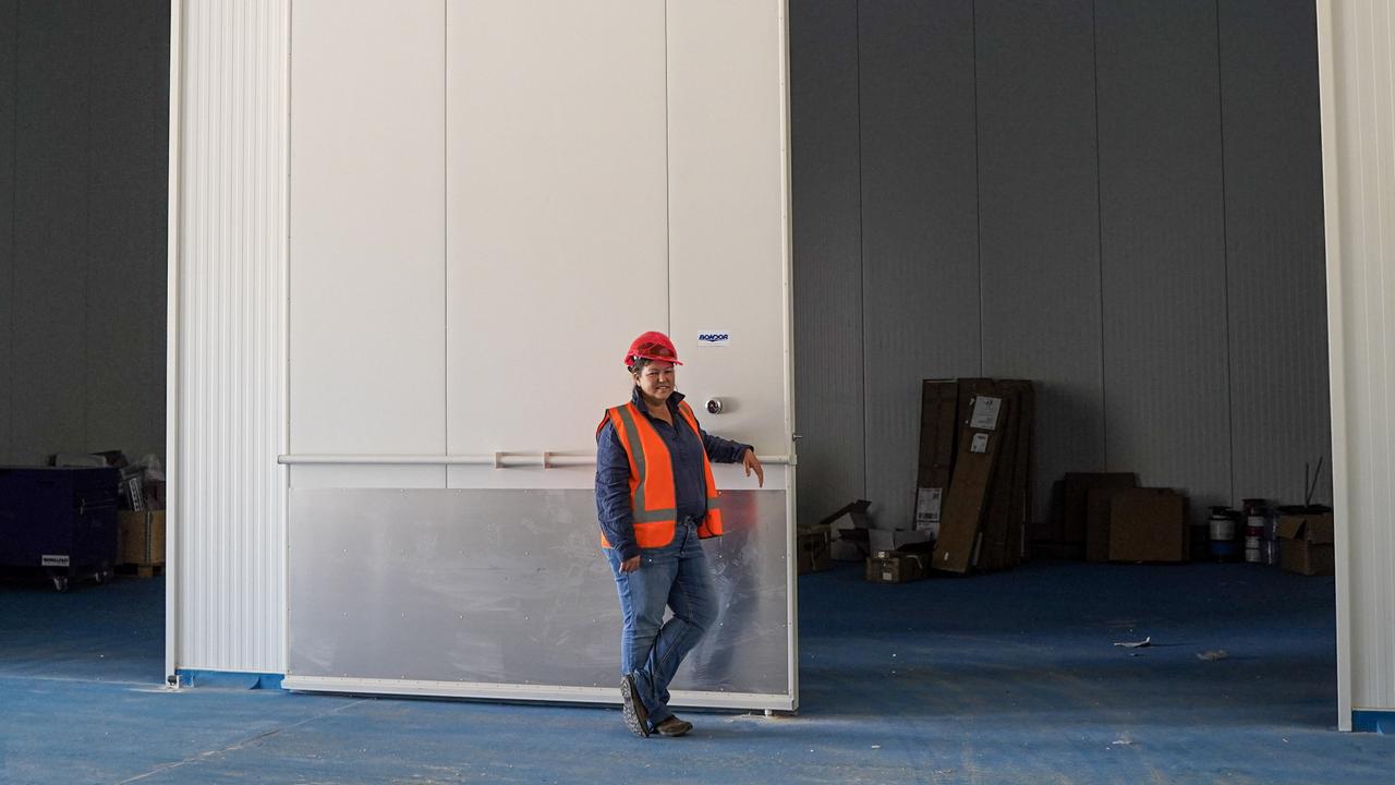 Signature Onfarm processing co-owner Josie Angus standing next to one of the huge cold storage rooms at the new abattoir. Picture: Heidi Petith