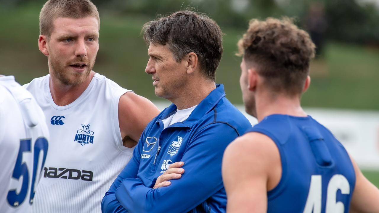 Paul Roos at Kangaroos training. Picture: Jason Edwards