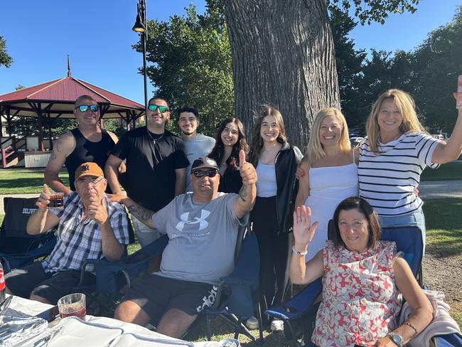 The Cogliandros and Timpanos family and friends at Williamstown Foreshore for the 2024 New Year's Eve fireworks. Picture: Erin Constable