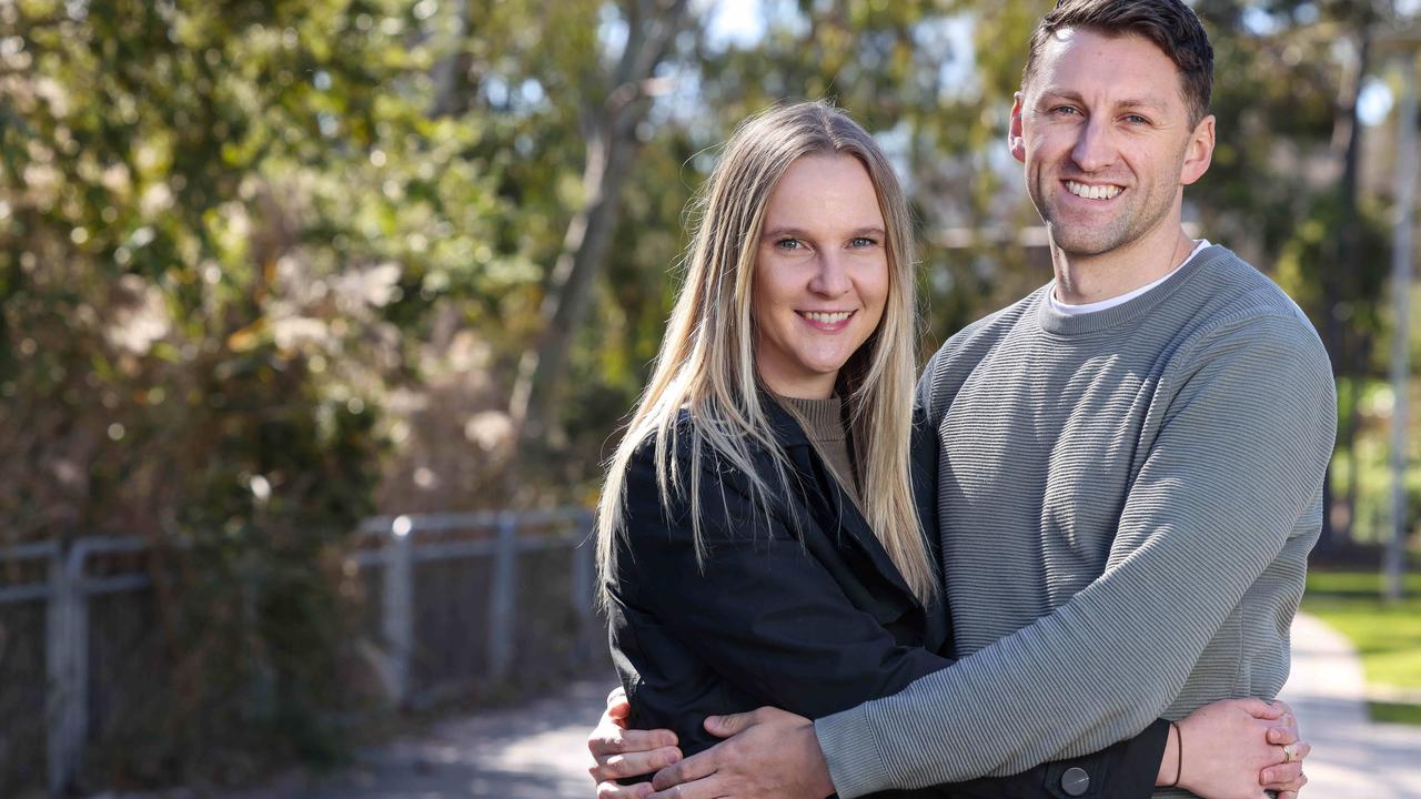 Kelly Spanos and partner Dylan Hicks are hoping to buy their first home – and say the State Government move to abolish stamp duty will be a big help. Picture: Russell Millard