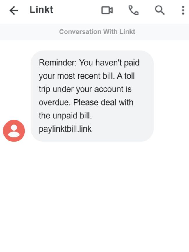 The Linkt scam. Picture: Supplied