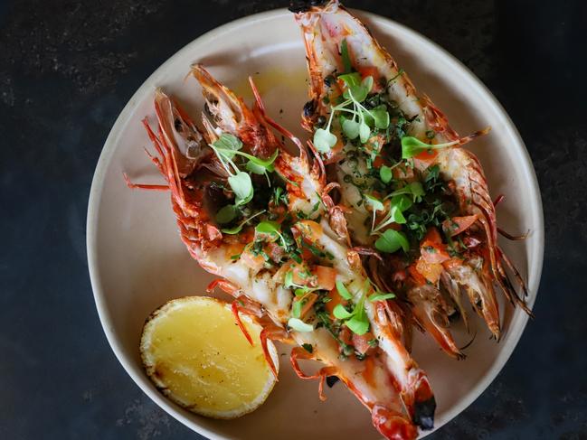 The Gantry’s grilled Skull Island prawns. Picture: Jenifer Jagielski