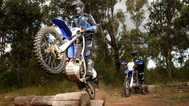 A team of determined Mt Druitt police officers is tracking down illegal dirt bike riders which are causing chaos in the area. Picture: Justin Sanson