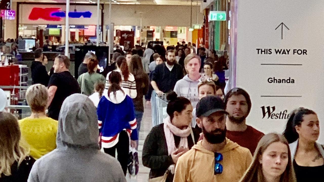 Westfield Marion Shopping Centre yesterday in Adelaide. Picture: Mark Brake