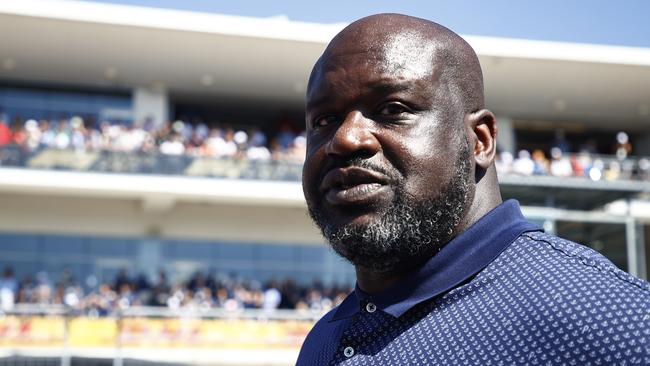 Shaquille O'Neal walks on the grid before the F1 Grand Prix of USA at Circuit of The Americas. Photo by Jared C. Tilton/Getty Images