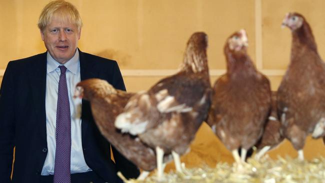 Boris Johnson is on a whistle-stop tour of Britain. Picture; AP.