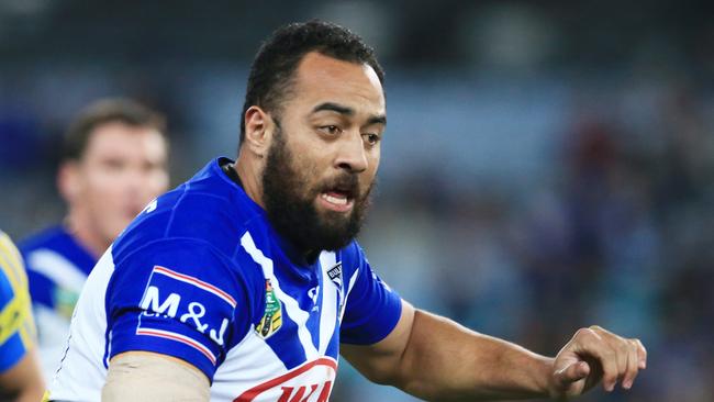 the Bulldogs' Sam Kasiano during the NRL round 17 game between the Parramatta Eels and the Canterbury Bulldogs at ANZ Stadium, Sydney. pic Mark Evans