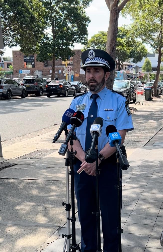 Detective Superintendent Simon Glasser addressed the media regarding the shooting and care fire. Picture: Tileah Dobson