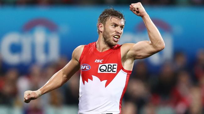 Kieren Jack and the Swans will be favourite in their semi-final with the Giants. Picture: AAP Image/Brendon Thorne