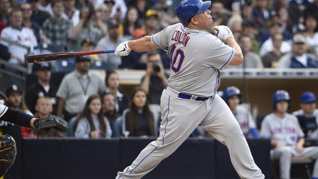 Bartolo Colon connects with his first homer after 19 years in the MLB.